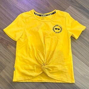 Karl Lagerfeld Yellow Twist Front Tee